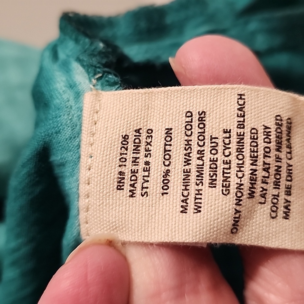 Soft Surroundings Trevi Lace Jewel Tone Green Cotton Top 3x - Picture 8 of 8